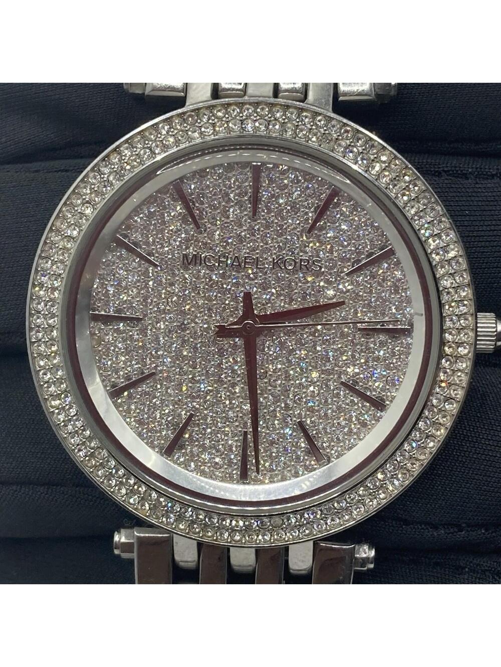Women’s Michael Kors Darci MK3437 Silver Pave Crystal Glitz Watch 39mm Working - Picture 2 of 8